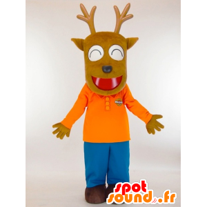 Kamoshika Maskottchen, Braun Antilope Luft lachen - MASFR27422 - Yuru-Chara japanischen Maskottchen