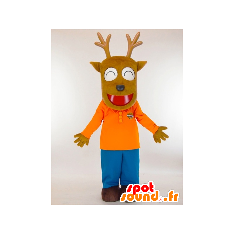 Mascotte de Kamoshika, antilope marron à l'air rieur - MASFR27422 - Mascottes Yuru-Chara Japonaises