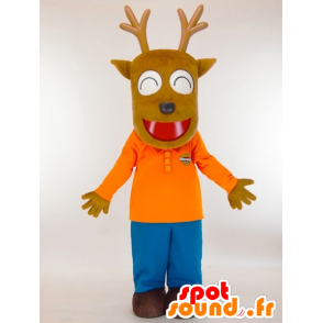 Kamoshika mascot, brown antelope air laughing - MASFR27422 - Yuru-Chara Japanese mascots