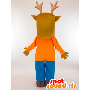 Mascotte de Kamoshika, antilope marron à l'air rieur - MASFR27422 - Mascottes Yuru-Chara Japonaises