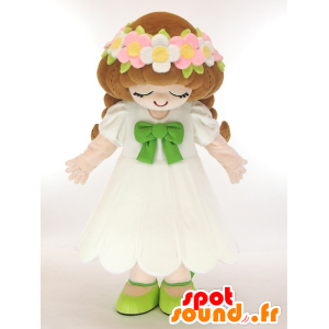 Mascot Kusuguru-Chan, Prinzessin mit einem hübschen weißen Kleid - MASFR27425 - Yuru-Chara japanischen Maskottchen