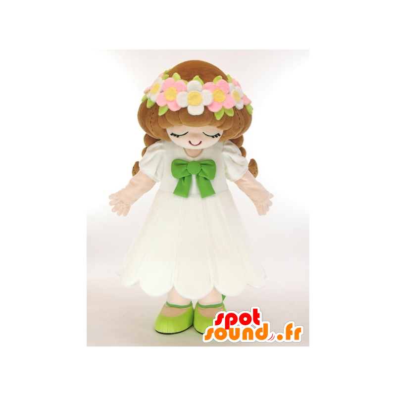 くすぐるちゃんのマスコット、お姫様、かわいい白いドレス-MASFR27425-日本のゆるキャラのマスコット