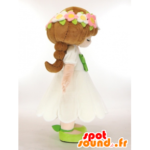 Mascotte de Kusuguru-chan, princesse, avec une jolie robe blanche - MASFR27425 - Mascottes Yuru-Chara Japonaises