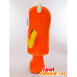 ビープくんのマスコット、オレンジと黄色の角のある男-MASFR27426-日本のゆるキャラのマスコット