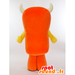 Beep-kun maskot, oransje og gul fyr med horn - MASFR27426 - Yuru-Chara japanske Mascots