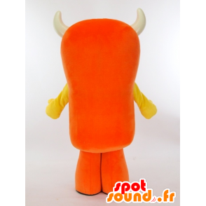 Beep-kun μασκότ, πορτοκαλί και κίτρινο τύπος με κέρατα - Ιαπωνικές μασκότ Yuru-Chara - MASFR27426 - SpotSound.fr