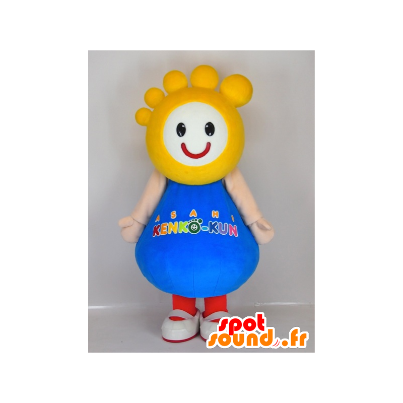 Mascot Asahi Kenko-kun, blauw en wit man met een voet - MASFR27428 - Yuru-Chara Japanse Mascottes