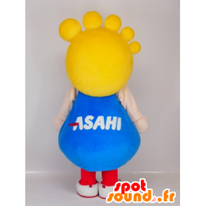 Mascot Asahi Kenko-kun, blau und weiß Mann mit einem Fuß - MASFR27428 - Yuru-Chara japanischen Maskottchen