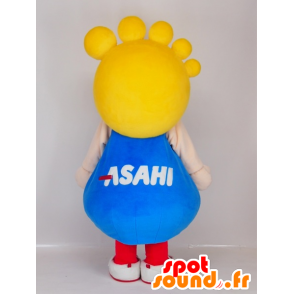 Mascot Asahi Kenko-kun, el hombre azul y blanco con un pie - MASFR27428 - Yuru-Chara mascotas japonesas