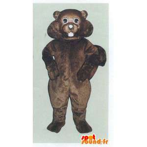 Mascot brun bever, realistisk og lubben - MASFR007081 - Beaver Mascot
