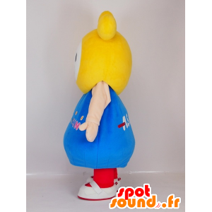 Mascot Asahi Kenko-kun, blauw en wit man met een voet - MASFR27428 - Yuru-Chara Japanse Mascottes