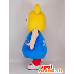 Mascot Asahi Kenko-kun, blue and white man with a foot - MASFR27428 - Yuru-Chara Japanese mascots