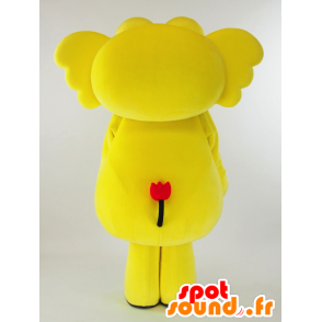 Maskottchen-gelb und weiß elefant, niedlich mit großen Augen - MASFR27430 - Yuru-Chara japanischen Maskottchen