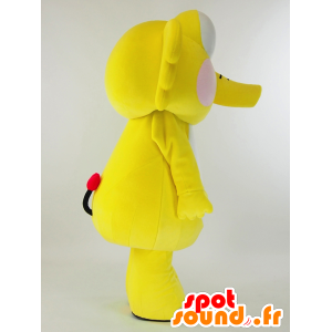 Mascot gele en witte olifant, schattig met grote ogen - MASFR27430 - Yuru-Chara Japanse Mascottes