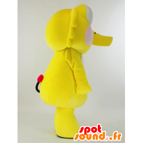 Mascotte d'éléphant jaune et blanc, mignon avec de grands yeux - MASFR27430 - Mascottes Yuru-Chara Japonaises