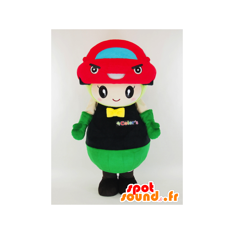 Farbe chan Maskottchen, ein Mann mit einem Auto auf dem Kopf - MASFR27432 - Yuru-Chara japanischen Maskottchen