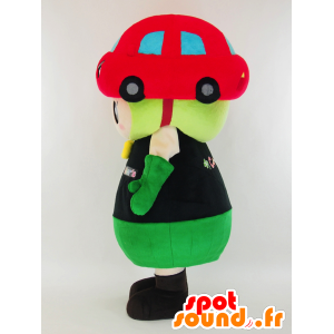 Farbe chan Maskottchen, ein Mann mit einem Auto auf dem Kopf - MASFR27432 - Yuru-Chara japanischen Maskottchen