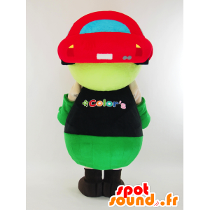 Mascot Color chan man met een auto op de kop - MASFR27432 - Yuru-Chara Japanse Mascottes