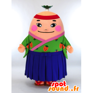 Mascotte de Saijo Oyster Akazome, bonhomme asiatique tout rond - MASFR27433 - Mascottes Yuru-Chara Japonaises