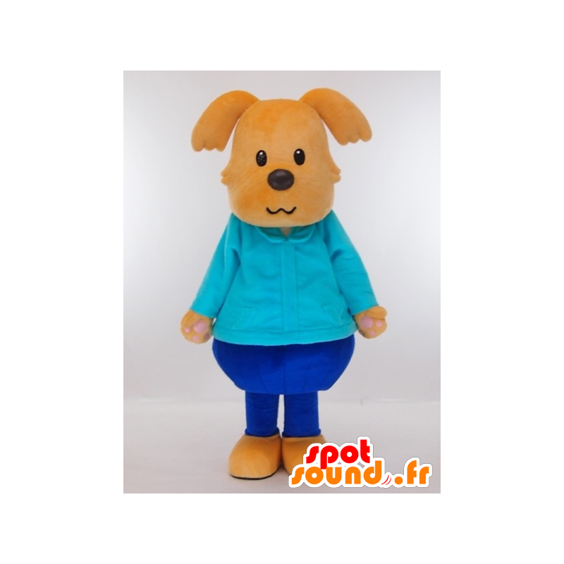 Mascotte de Yasubei kun, chien marron habillé en bleu - MASFR27435 - Mascottes Yuru-Chara Japonaises