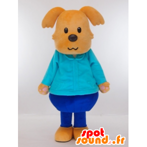 Mascot Yasubei kun, perro marrón vestida de azul - MASFR27435 - Yuru-Chara mascotas japonesas