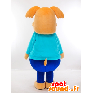 Mascot Yasubei Kun, brauner Hund gekleidet in blau - MASFR27435 - Yuru-Chara japanischen Maskottchen