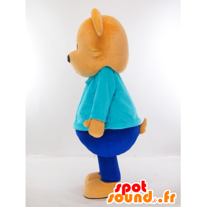 Mascot Yasubei kun, brown dog dressed in blue - MASFR27435 - Yuru-Chara Japanese mascots