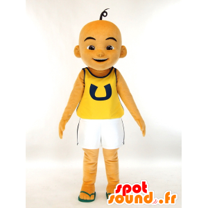 UPIN mascotte, calvo e abbronzato ragazzo sorridente - MASFR27437 - Yuru-Chara mascotte giapponese