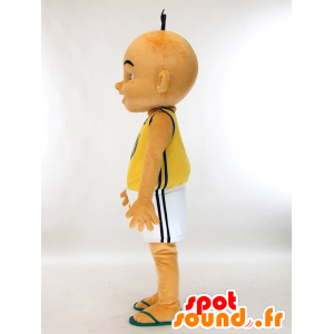 Upin maskotka, łysy chłopak opalony i uśmiechnięty - MASFR27437 - Yuru-Chara japońskie Maskotki