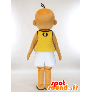 Upin mascotte, jongen kaal gelooid en lachend - MASFR27437 - Yuru-Chara Japanse Mascottes
