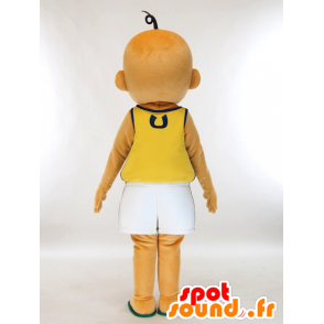 Mascotte de Upin, garçon chauve bronzé et souriant - MASFR27437 - Mascottes Yuru-Chara Japonaises