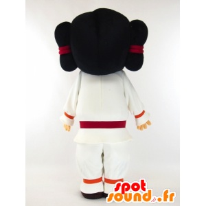 Cam-kun mascotte, bruin Indian gekleed in een witte jurk - MASFR27438 - Yuru-Chara Japanse Mascottes