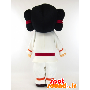 Cam-kun mascot, Indian brunette wearing a white dress - MASFR27438 - Yuru-Chara Japanese mascots