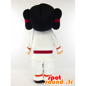 Cam-kun mascotte, bruin Indian gekleed in een witte jurk - MASFR27438 - Yuru-Chara Japanse Mascottes