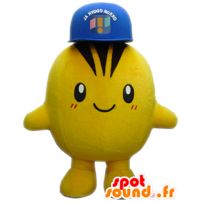 Mascotte grande rotonda ragazzo giallo e marrone con le cuffie - MASFR27445 - Yuru-Chara mascotte giapponese