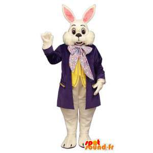Kaninmaskot i lila kostym - Spotsound maskot