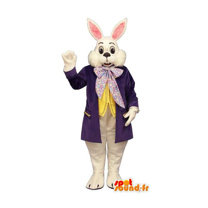 Kaninmaskot i lila kostym - Spotsound maskot