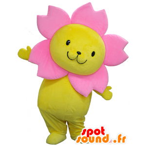 Mascot Sakurai Matsuri, geel en roze bloem, heel schattig - MASFR27447 - Yuru-Chara Japanse Mascottes