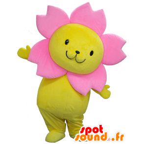 Mascotte de Sakurai Matsuri, fleur jaune et rose, très mignonne - MASFR27447 - Mascottes Yuru-Chara Japonaises