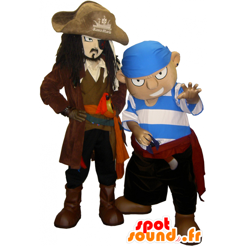 Pirata mascote olhar feroz em mascotes piratas Mudança de cor Sem