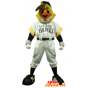 Morbido banca Hawks mascotte, giallo e bianco sport falco - MASFR27451 - Yuru-Chara mascotte giapponese