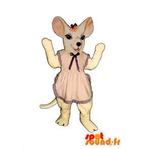 Maskot Mouse bílé šaty - MASFR007086 - myš Maskot