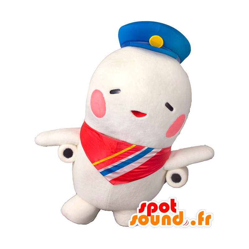 Mascot Sorayan plano branco gigante, muito bonito - MASFR27460 - Yuru-Chara Mascotes japoneses