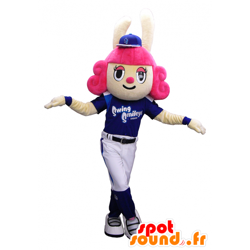 Mascotte de Suinbitto-chan, fille en tenue de baseball - MASFR27462 - Mascottes Yuru-Chara Japonaises