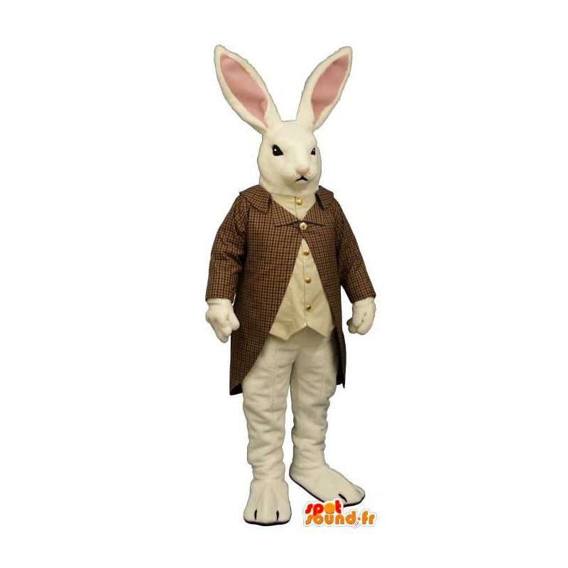 Mascotte de lapin blanc en costume - MASFR007087 - Mascotte de lapins