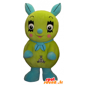 Mascot Tachibana foleiro, coelho verde e azul, muito original - MASFR27468 - Yuru-Chara Mascotes japoneses