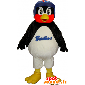 Yakult Swallows mascota, pájaro negro, rojo y blanco - MASFR27473 - Yuru-Chara mascotas japonesas