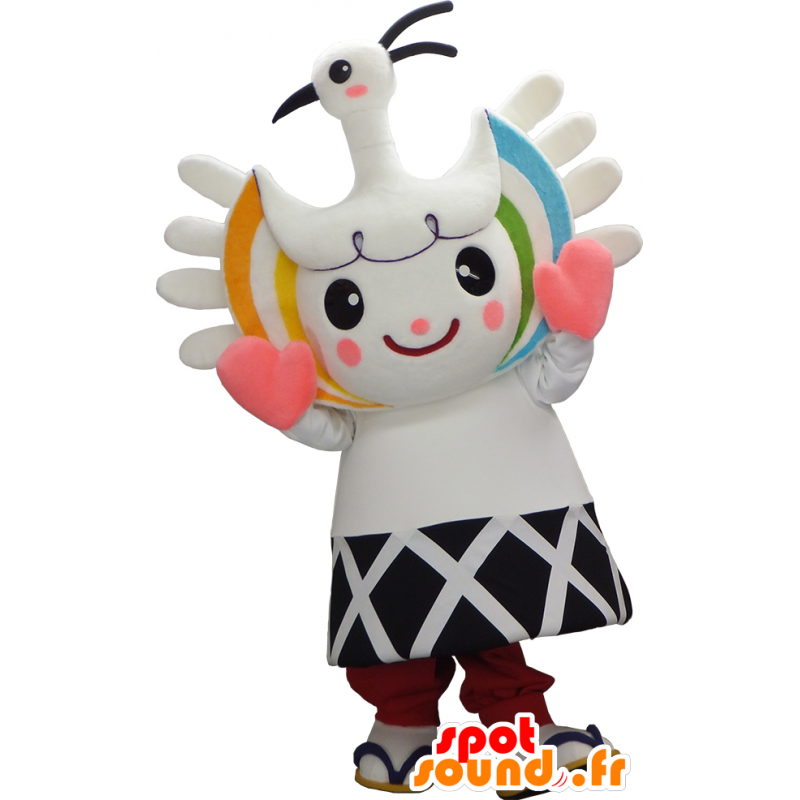 Tsuwamin mascot, smiling man with a bird - MASFR27475 - Yuru-Chara Japanese mascots