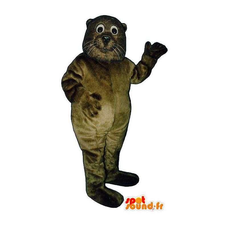 Brown leone mascotte, carino e realistico - MASFR007088 - Sigillo di mascotte