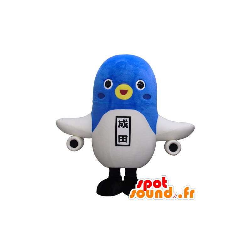 Mascot Unari Kun-blaue und weiße Vogel mit Flugzeugflügel - MASFR27477 - Yuru-Chara japanischen Maskottchen